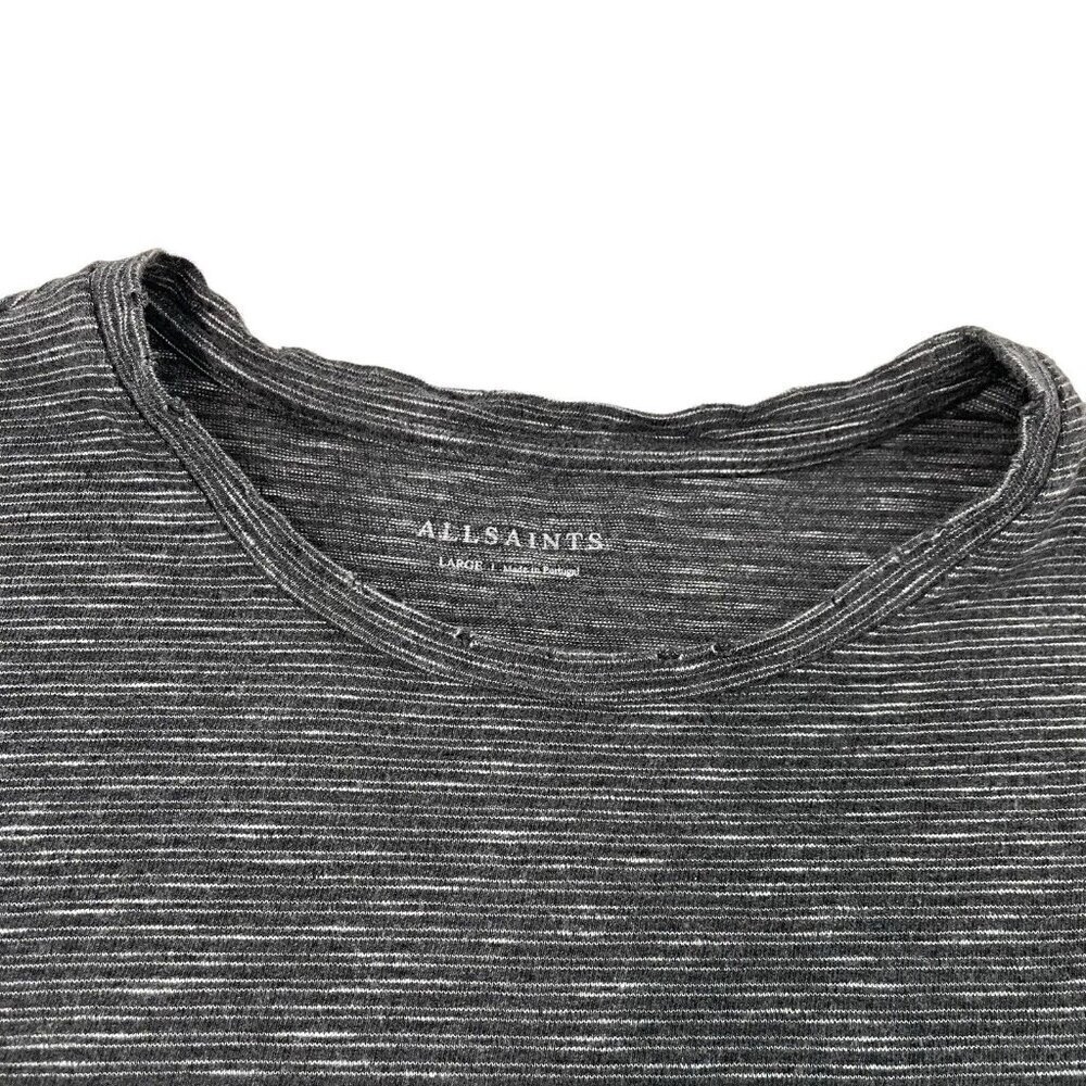 Allsaints Distressed Crew-Neck T-Shirt Tee Shirt Short Sleeve size Large - Picture 2 of 7